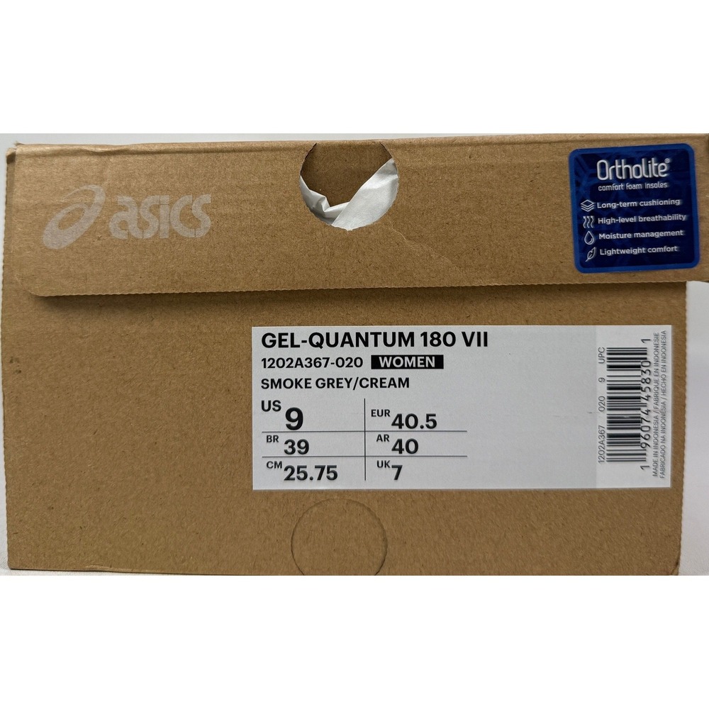 Asics Gel Quantum 180 Vii Womens 9 Shoes Nature Bathing Grey Cream 1202A367-020 - Picture 9 of 13